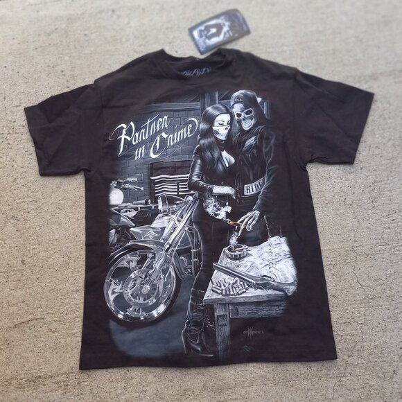 David Gonzales Art "Ride or Die" "Partners in Crime" Black T-Shirt Sz Medium (M) - Picture 9 of 15
